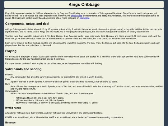 kingscribbage screenshot