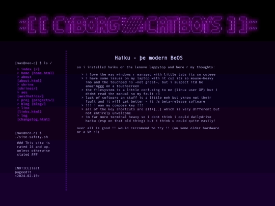 blog/haiku screenshot