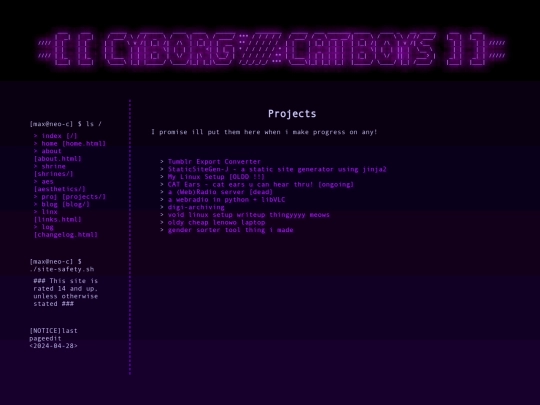 projects screenshot