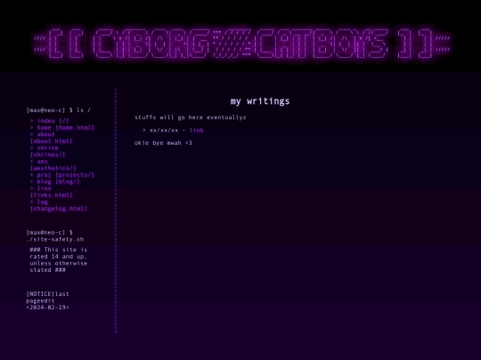 writings screenshot