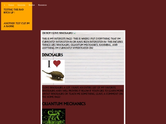 Interests screenshot