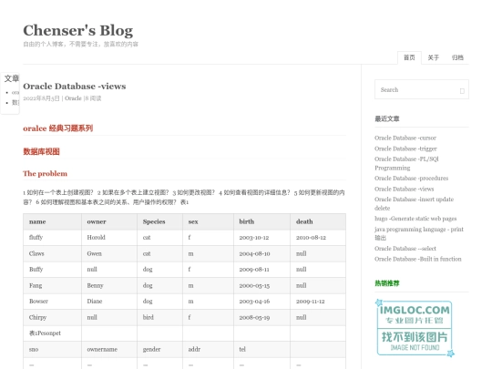 post/oralce-database-views screenshot
