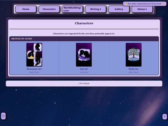 Characters/CharacterNav screenshot