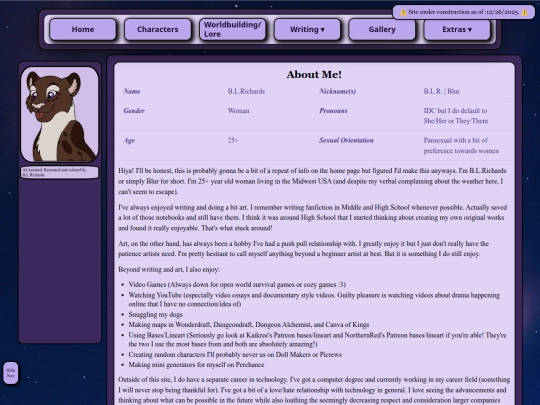 Extras/AboutMe screenshot