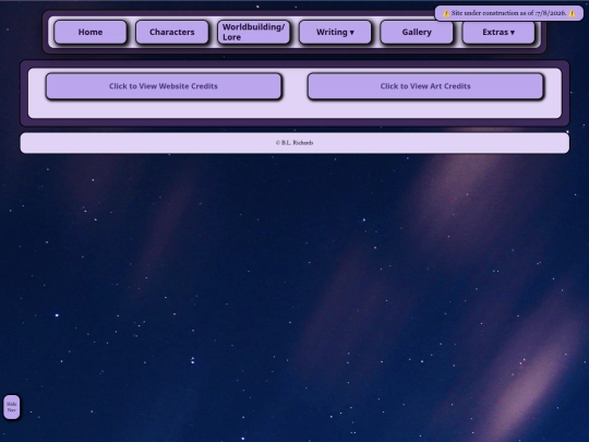 Extras/Credits screenshot