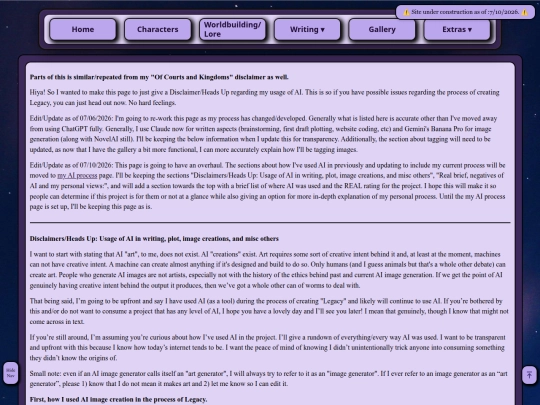 Extras/Disclaimer screenshot