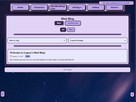 Writing/MiniBlog/MiniBlogNav screenshot