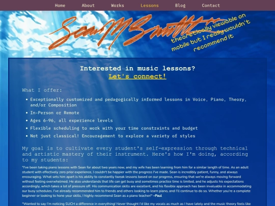 lessons screenshot
