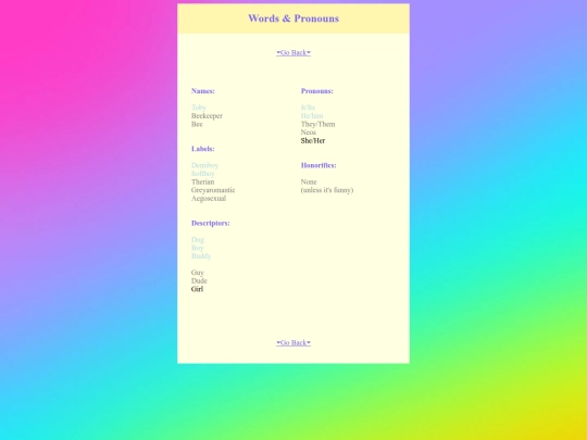 pronouns screenshot