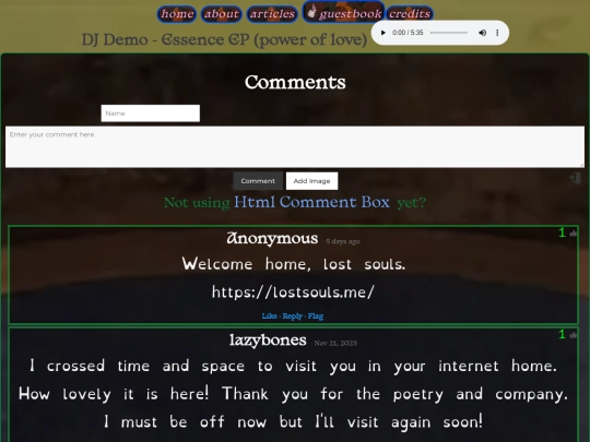 guestbook screenshot