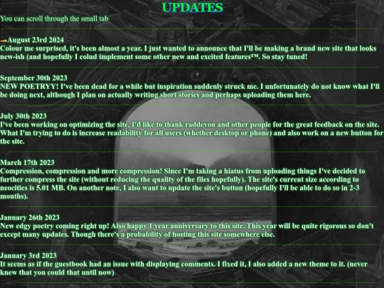updates screenshot