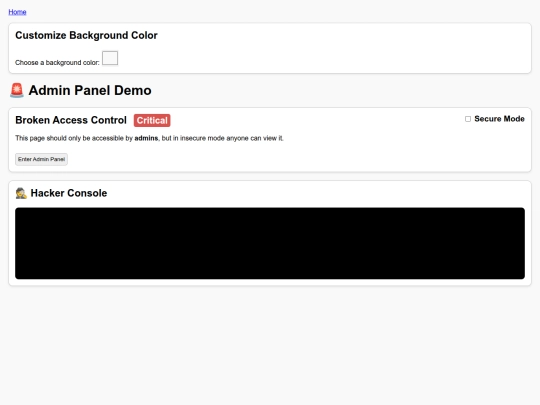 admin screenshot