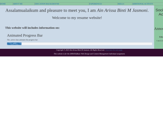 ain resume/Resume-web screenshot