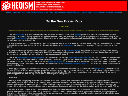 statements/on-the-new-praxis-page screenshot