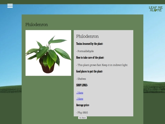 plant-info/Philodenron screenshot