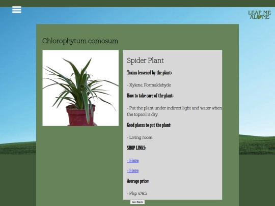 plant-info/spiderPlant screenshot