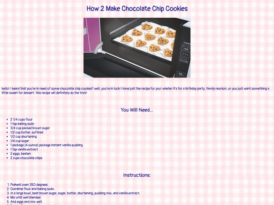 choc. chip cookies screenshot