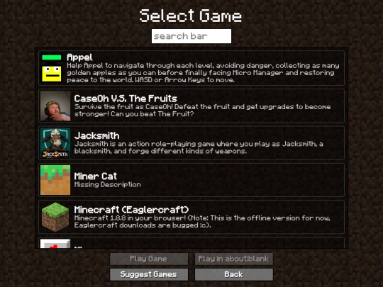 games screenshot