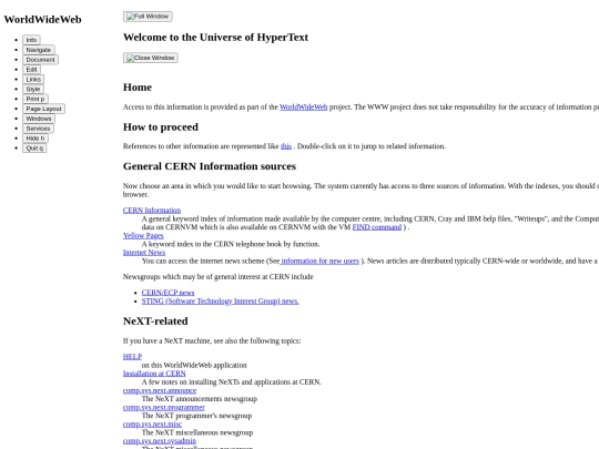 WorldWideWeb screenshot