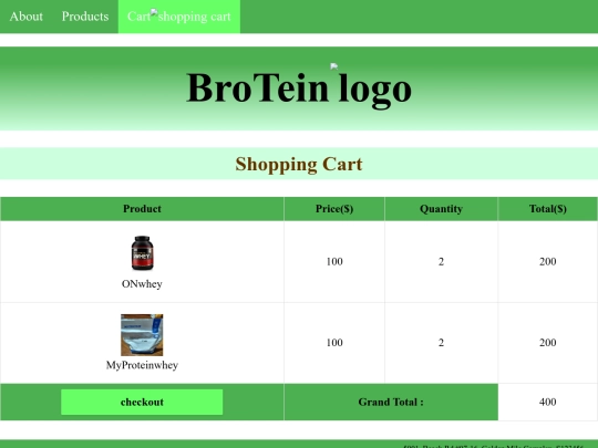 cart screenshot