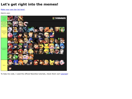 TierLists screenshot