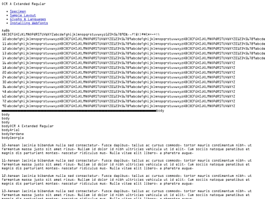 fonts/ocraext-demo screenshot