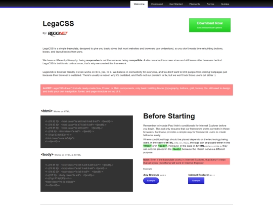 web/legacss screenshot