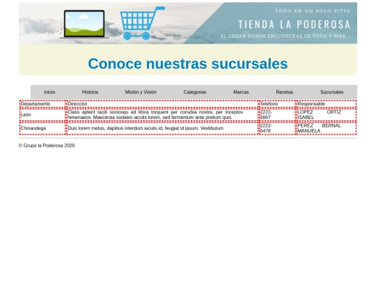sucursales screenshot