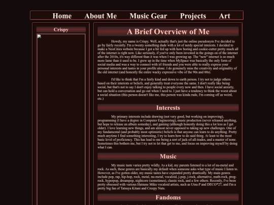aboutme screenshot