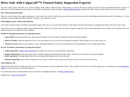 DriveSafewithCalgarysTrustedSafetyInspectionExperts screenshot