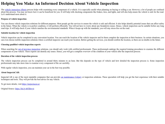 HelpingYouMakeAnInformedDecisionAboutVehicleInspection screenshot