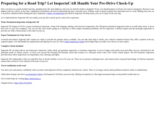 PreparingforaRoadTripLetInspectaCARHandleYourPre-DriveCheck-Up screenshot