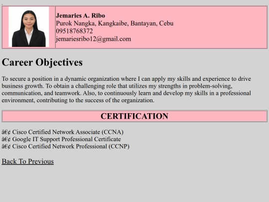 Certification screenshot