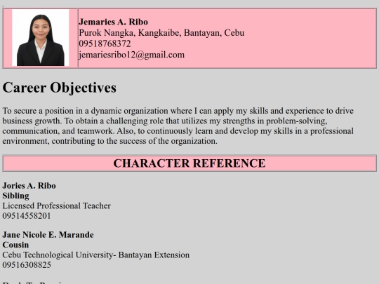 Character Reference screenshot