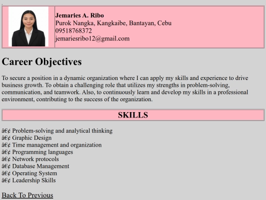 Skills screenshot