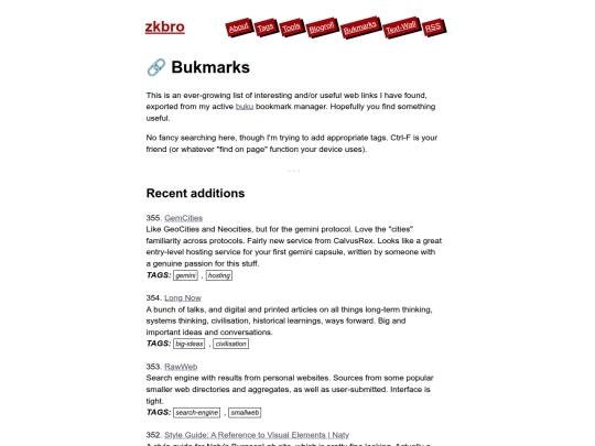 links screenshot