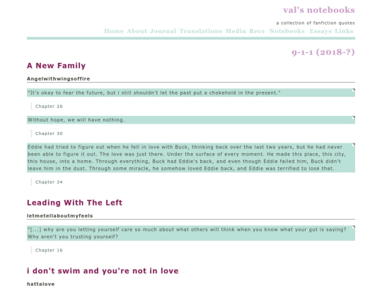 notebooks/commonplacebooks/ficquotes/nineoneone screenshot