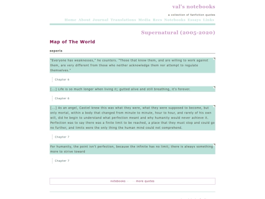 notebooks/commonplacebooks/ficquotes/supernatural screenshot