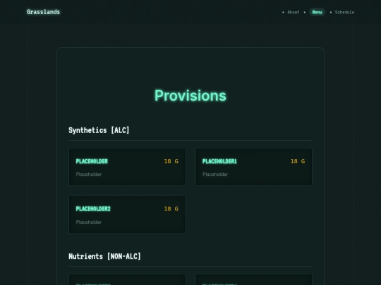 menu screenshot