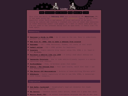 links screenshot