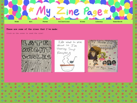 zines screenshot