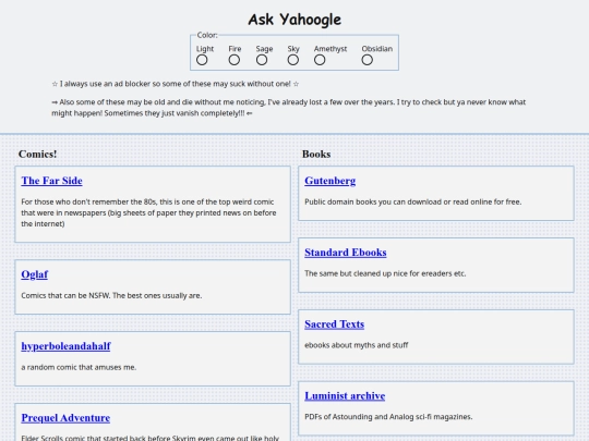 links screenshot