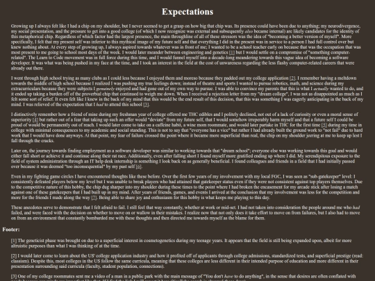 editorials/expectations screenshot