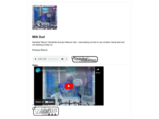 Music/Pages/Milkdud screenshot