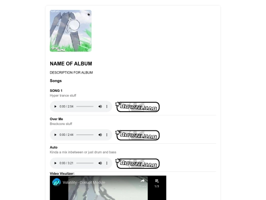 Music/Pages/Templates/album screenshot