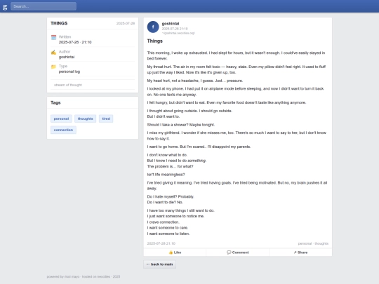 blog/things screenshot