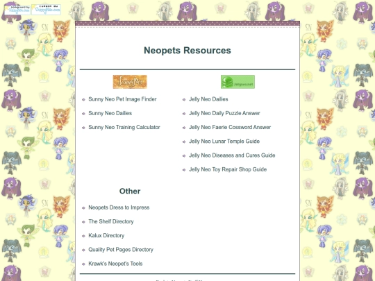 pages/neopetsResources screenshot