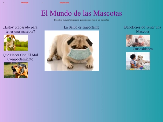 ProyectoPágina/Menu screenshot