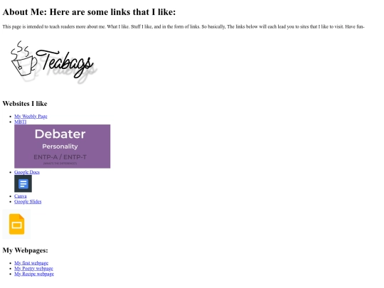 Links screenshot