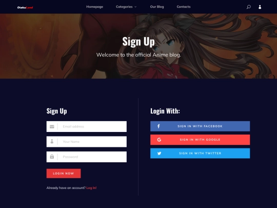 signup screenshot